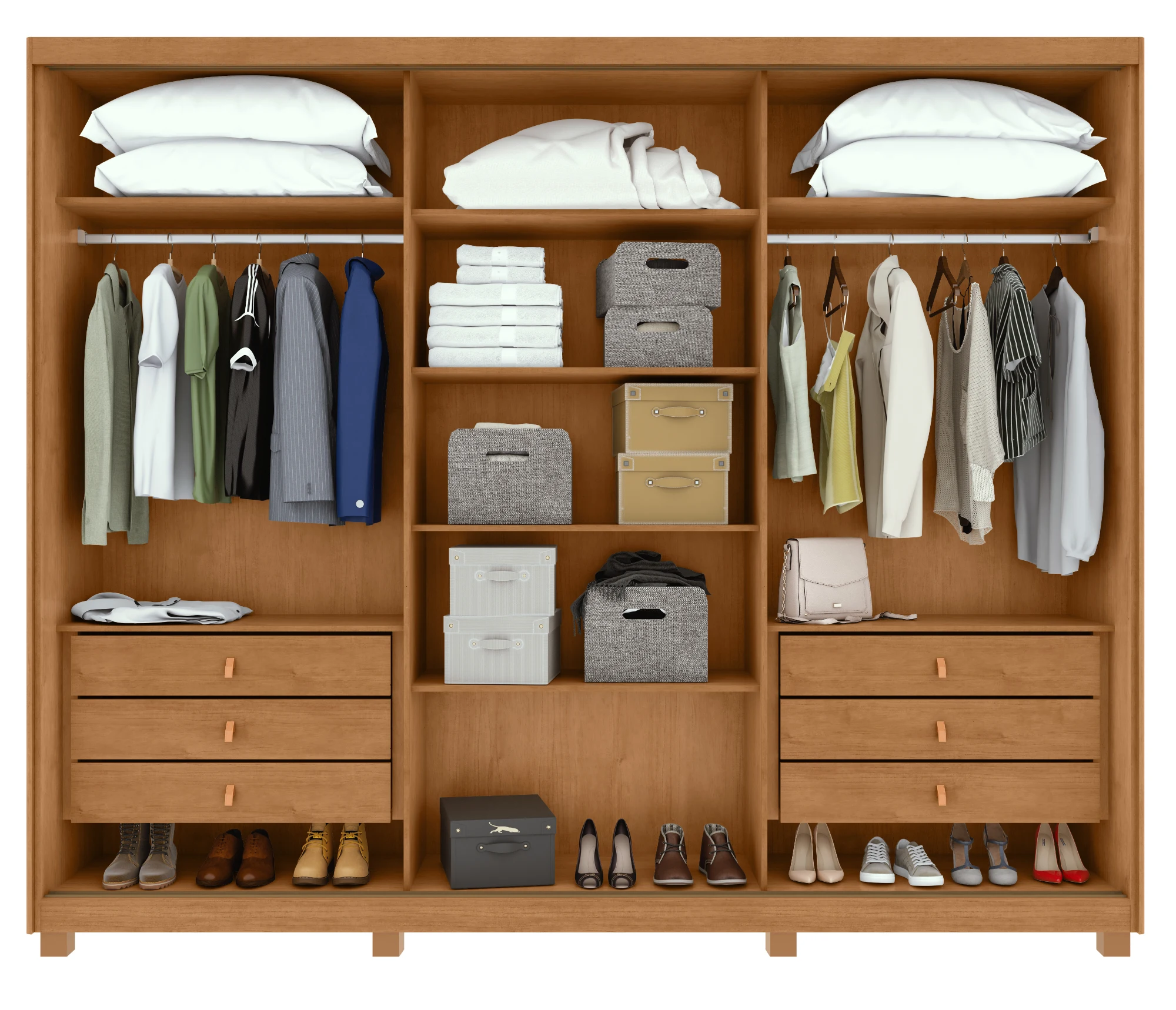 GUARDA ROUPA LOPAS 3 PTS OLLIE II 2025 — AMENDOA CL/OFF WHI/A · C/2 PTS GLASS · C/PES