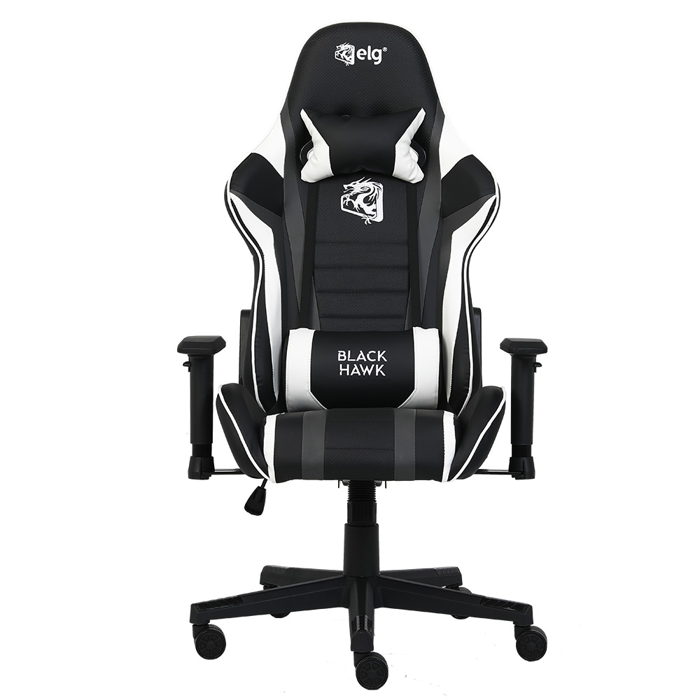 CH05BK - CADEIRA GAMER BLACK HAWK C/APOIO CERVICAL - ENCOSTO RECLINÁVEL - APOIO DE BRAÇOS - AJUSTE DE ALTURA  - PRETO - ELG