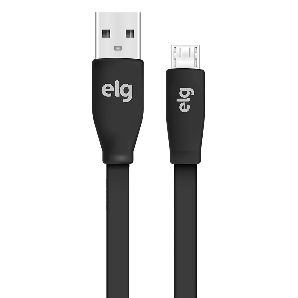 CABO FLAT MICRO USB PARA RECARGA / SINCRONIZACAO - 1,25 METRO - PRETO - EC510PT