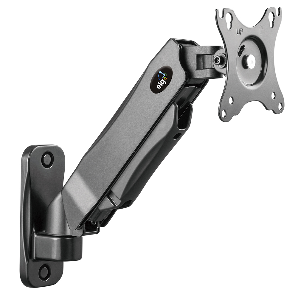 SUPORTE ERGONÔMICO MULTIARTICULADO DE PAREDE C/ PISTÃO A GÁS P/ MONITORES DE 17" A 35" - F410