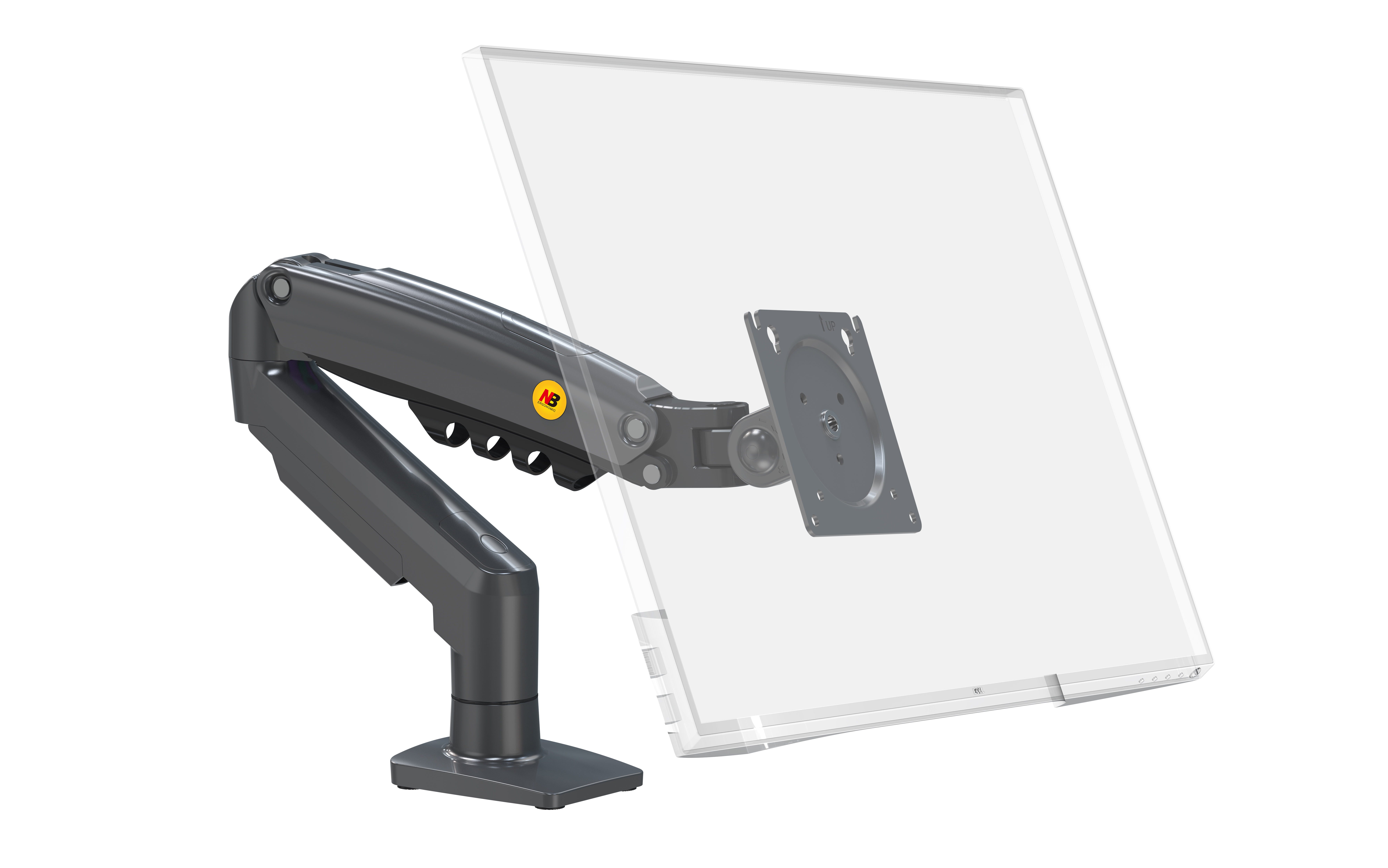 SUPORTE ERGONÔMICO ARTICULADO DE MESA COM PISTAO A GAS PARA MONITOR DE 17" A 35'' - F80N