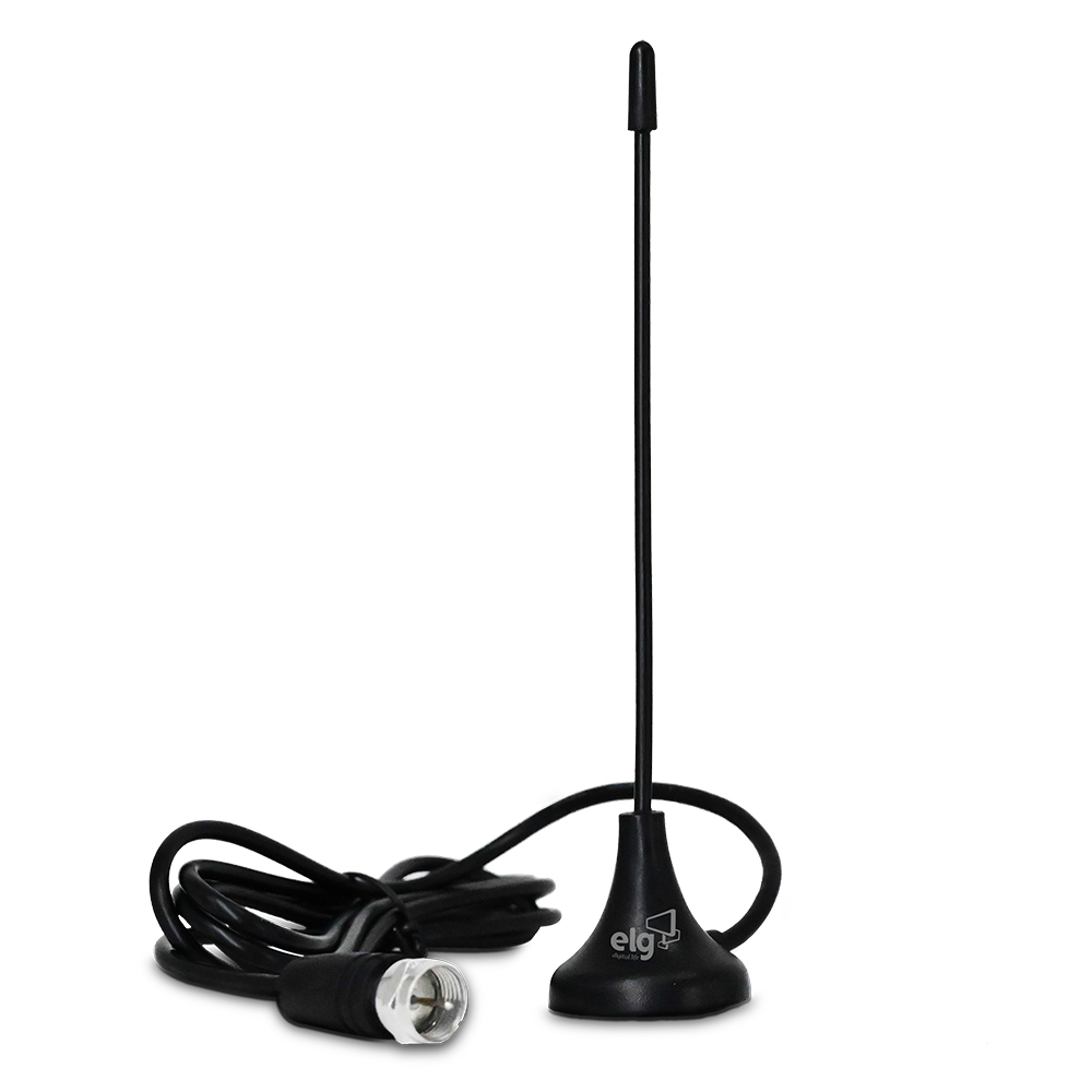 HDTV1300I - ANTENA SMART VIEW - 4K HDR - HDTV, UHF, VHF - CABO COAXIAL 2,5 M - ANALÓGICA/DIGITAL - PRETO - ELG DIGITAL LIFE