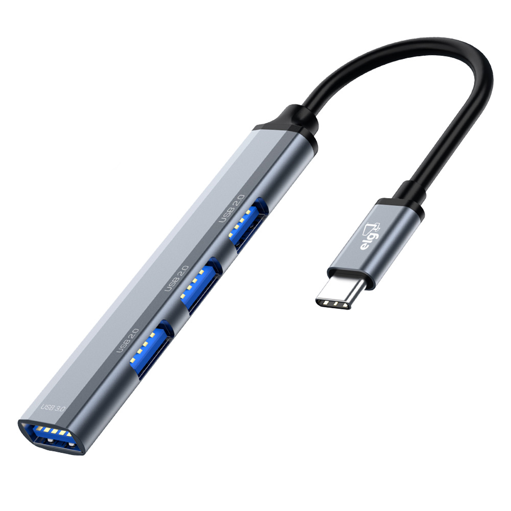 HUB41A - ADAPTADOR HUB USB 4 EM 1 - ENTRADA TIPO-C PARA 4 PORTAS USB-A