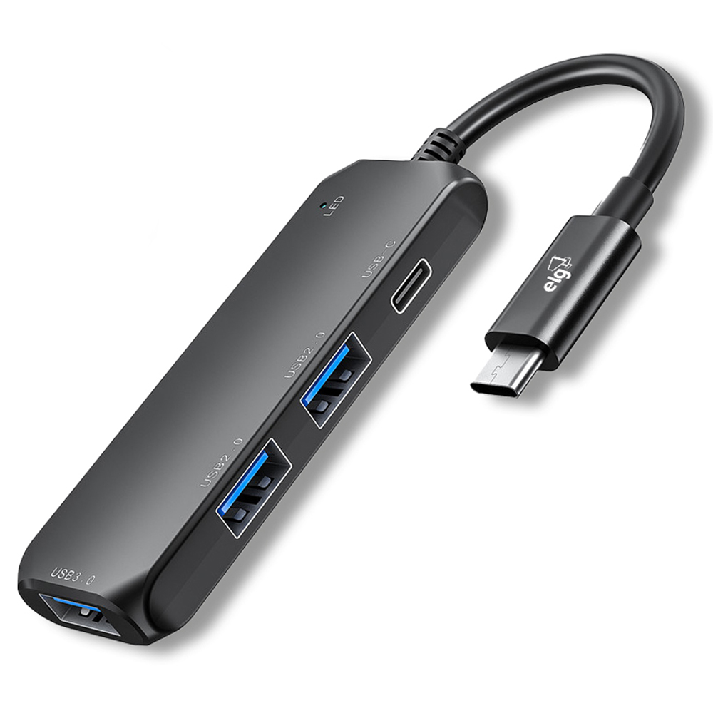 HUB41C - ADAPTADOR HUB USB 4 EM 1 - ENTRADA TIPO-C PARA 3 PORTAS USB-A + 1 PORTA TIPO-C