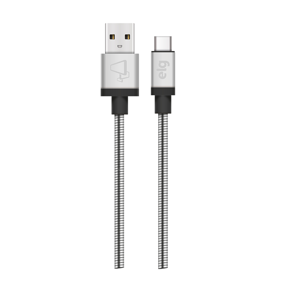 CABO USB TIPO-C EM INOX PARA RECARGA E SINCRONIZACAO 1M - INXC10SL