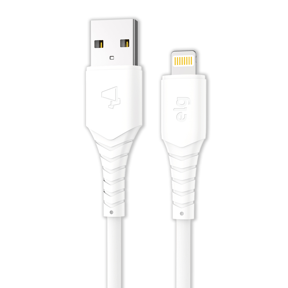L812W - CABO 2.4A APPLE LIGHTNING 8 PINOS EMBORRACHADO - 1,2 METRO - BRANCO - ELG
