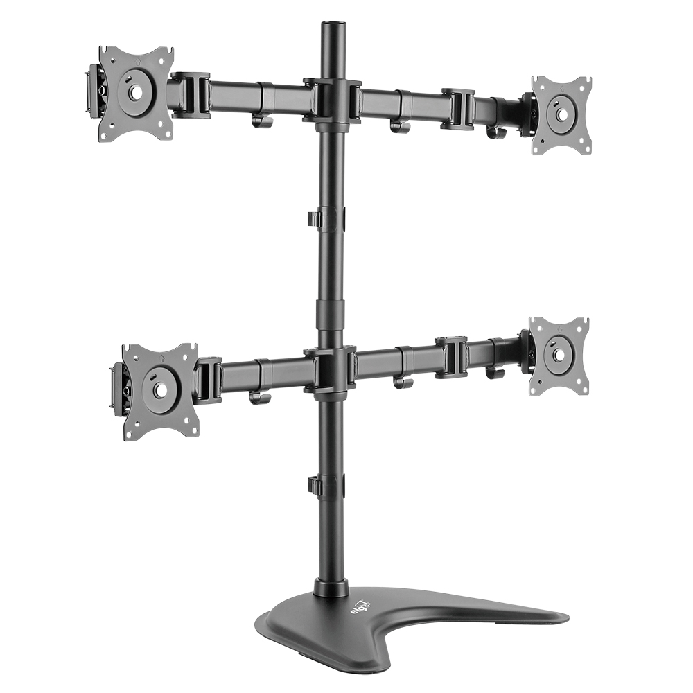 SUPORTE ERGONÔMICO ARTICULADO DE MESA PARA 4 MONITORES DE 15" A 27" - PRETO - T160ND4