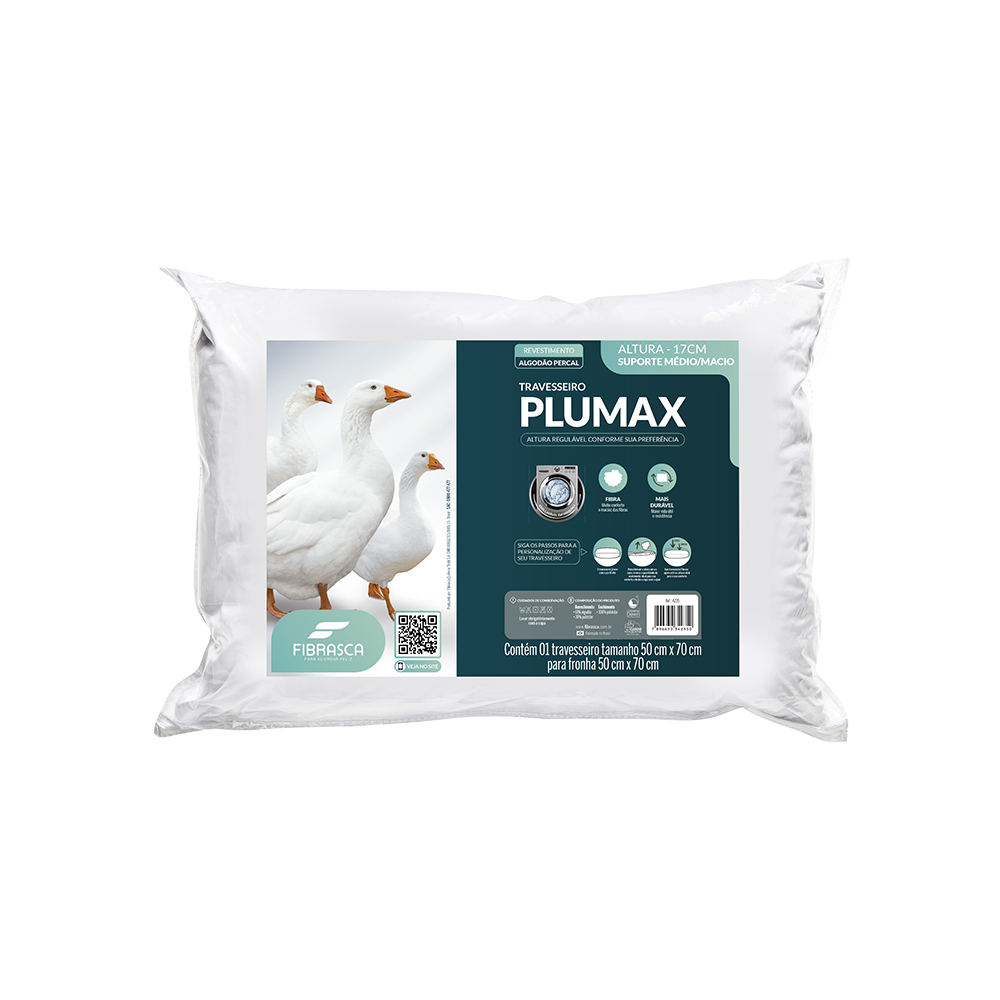 TRAVESSEIRO PLUMAX PERCAL 50X70