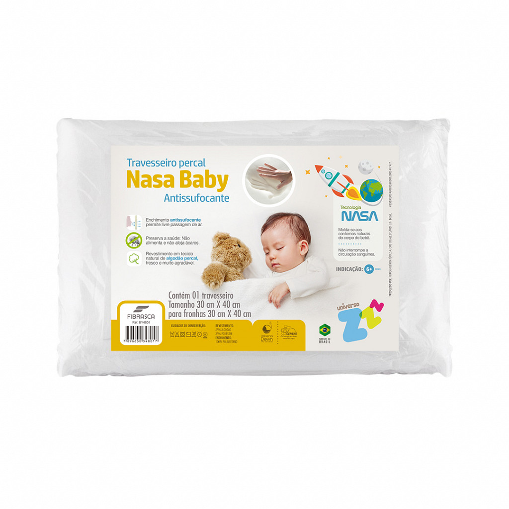 TRAVESSEIRO NASA BABY PERCAL 30 X 40 CM