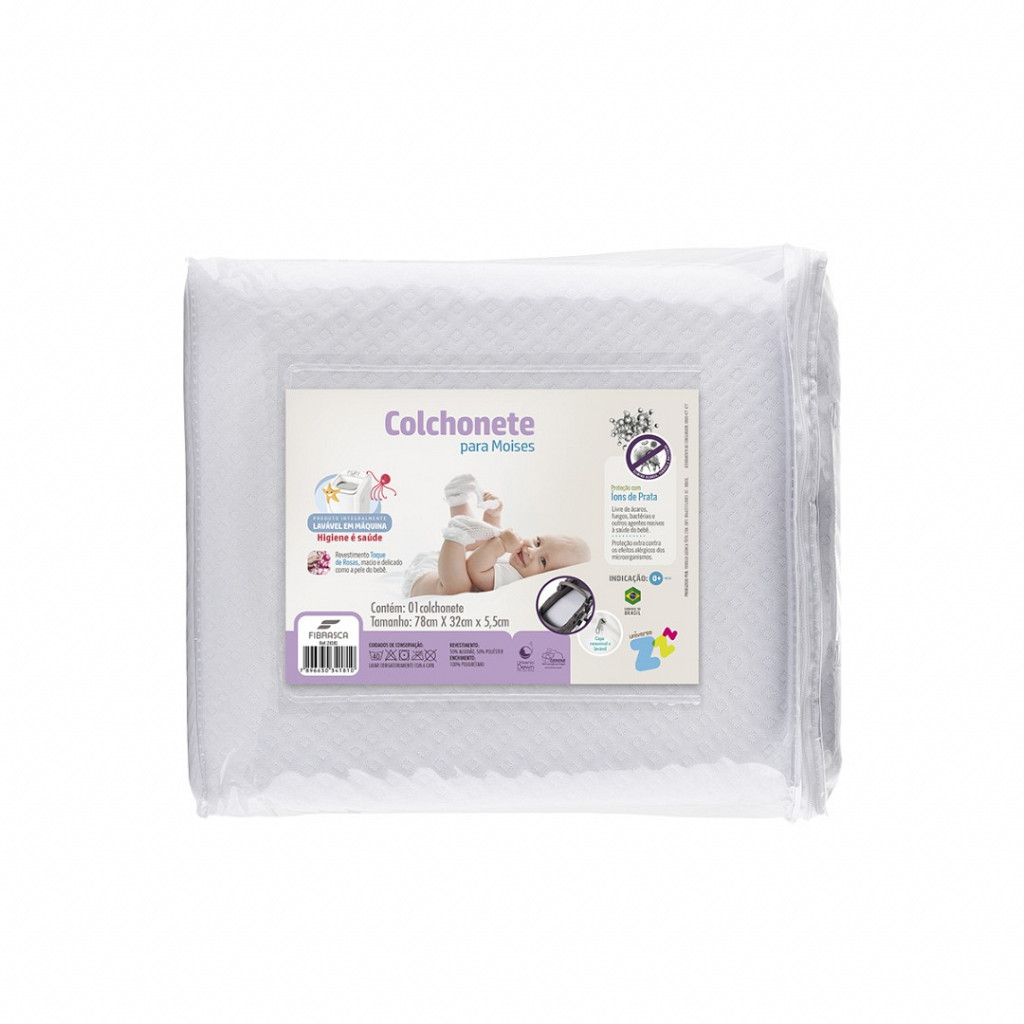 COLCHONETE PARA MOISES BABY LÁTEX LAVÁVEL 78X32X5,5