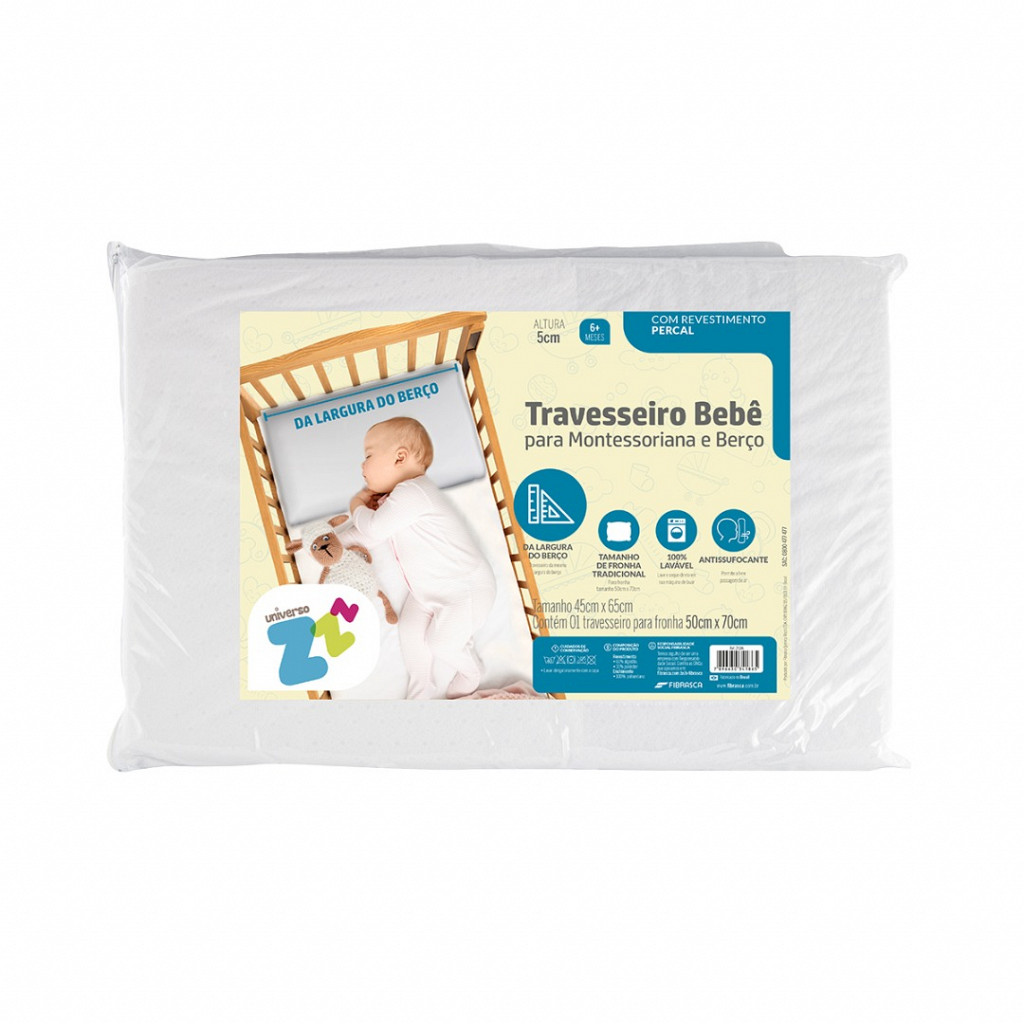 TRAVESSEIRO PARA MONTESSORIANA E BERÇO 45X65X4