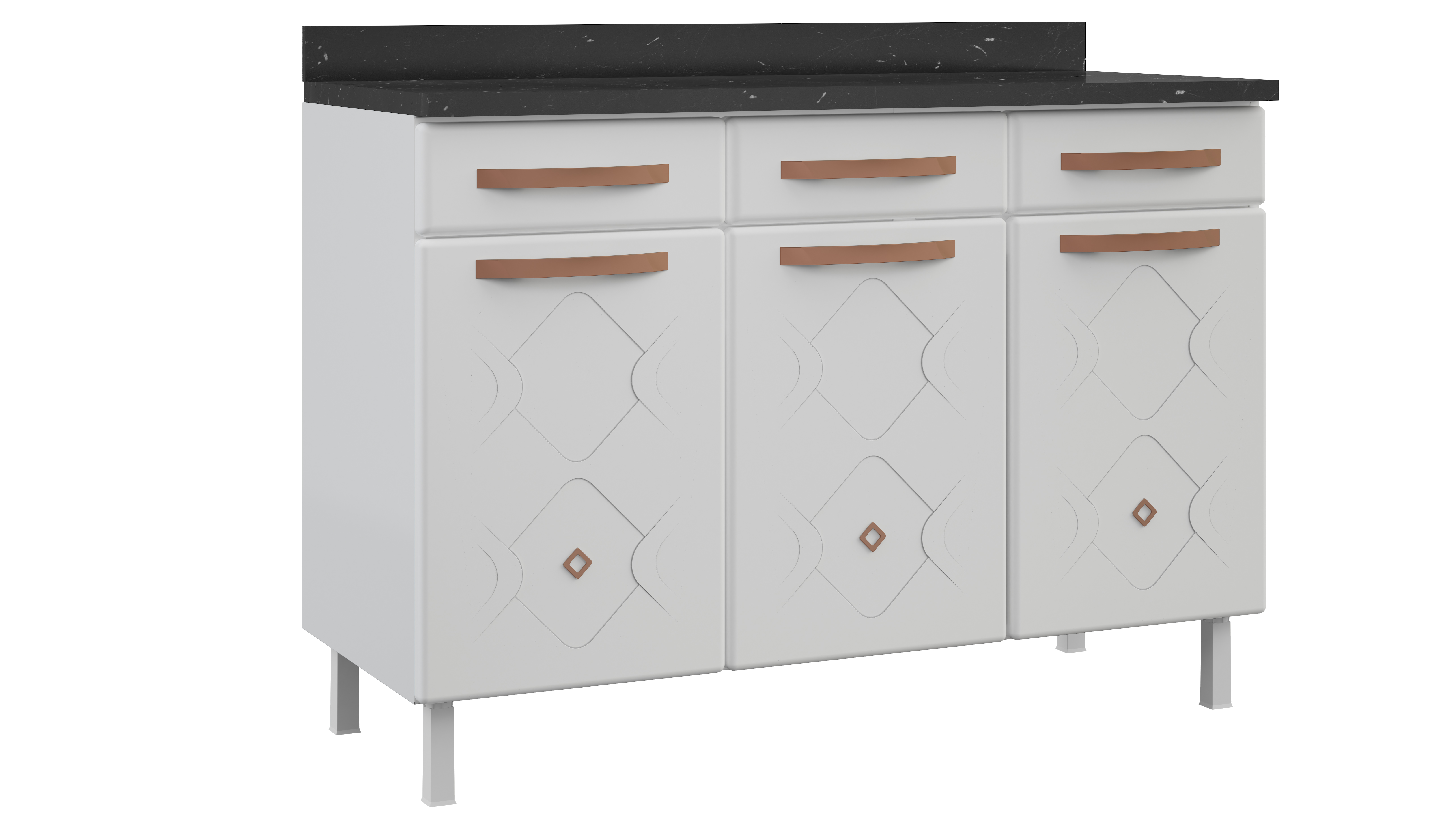 BALCAO TRIPLO 3GV C/TAM MIRAGE NEW BRANCO