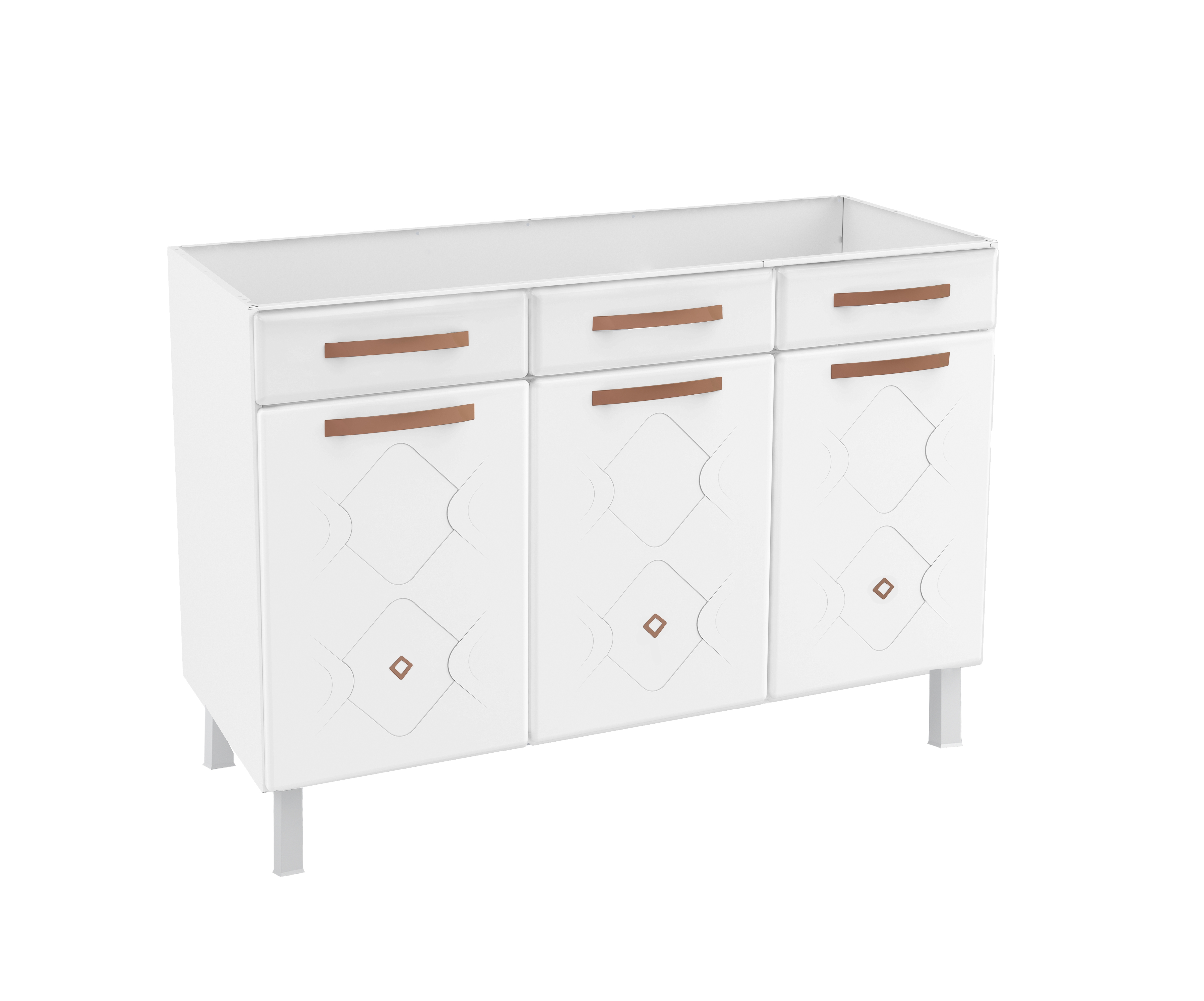 BALCAO TRIPLO 2GV 1F FALSA P/PIA MIRAGE NEW BRANCO
