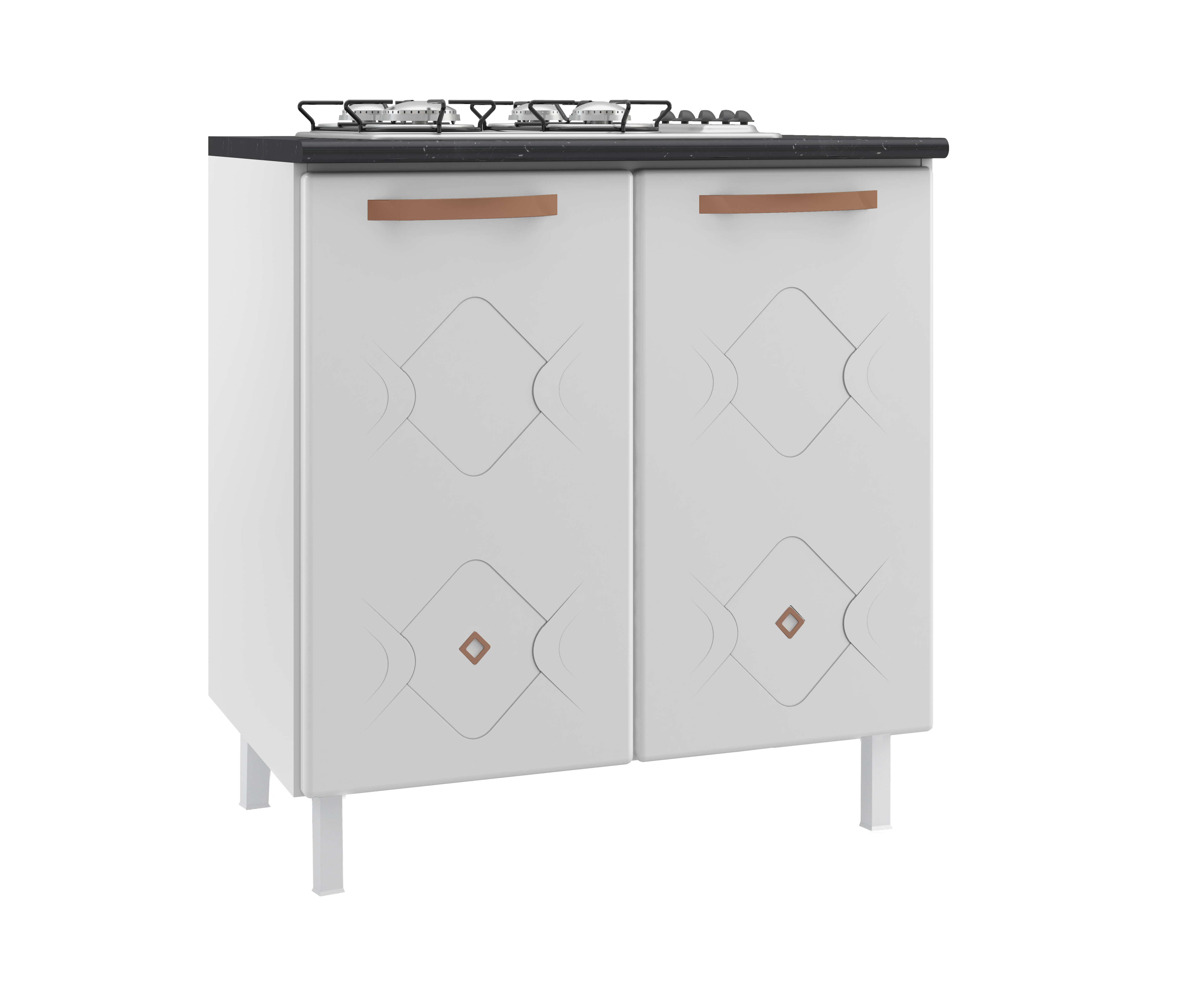 BALCAO DUPLO C/TAM P/COOKTOP 5 BOCAS MIRAGE NEW BRANCO