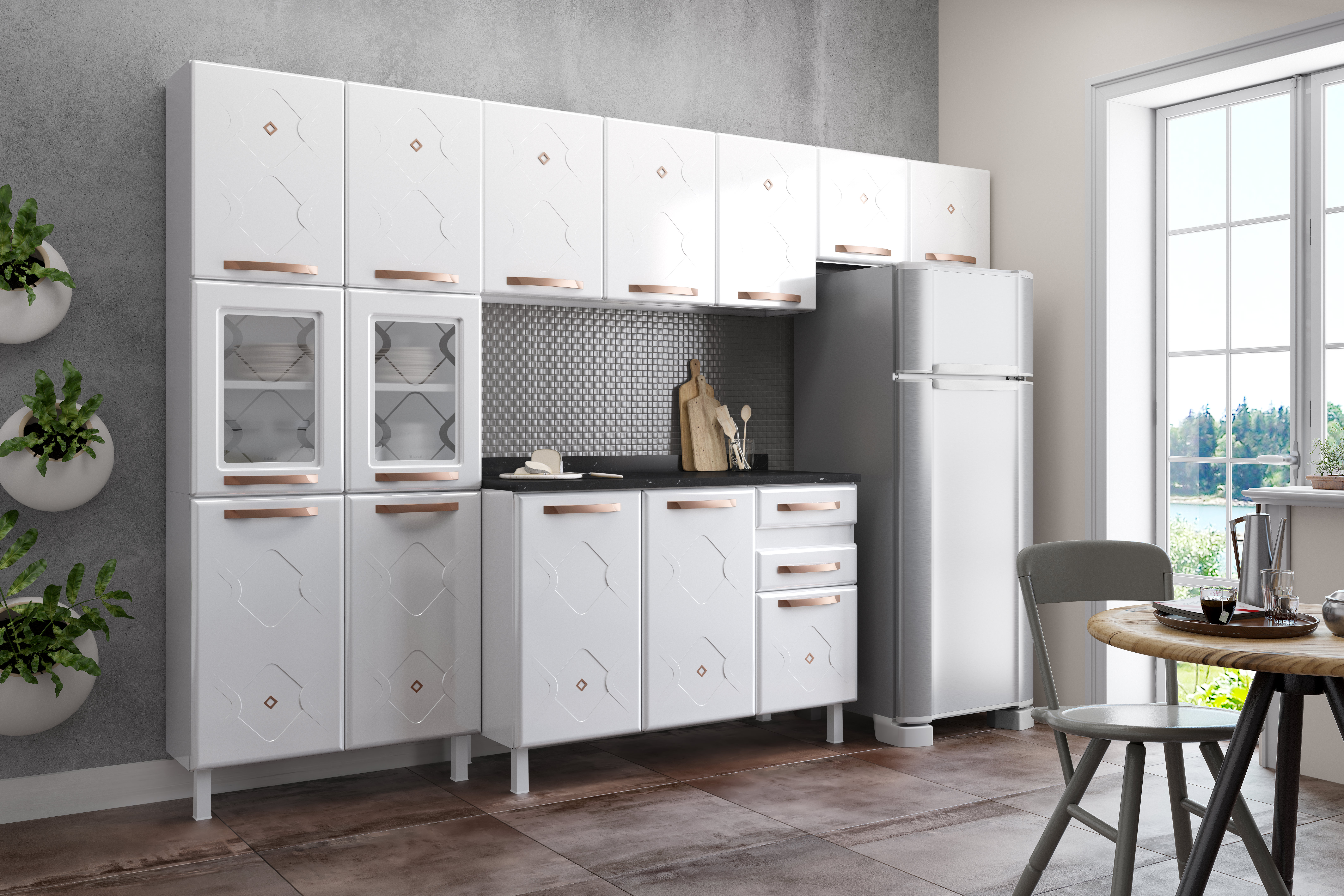 COZINHA COMPACTA 59 MIRAGE NEW BRANCA - 2 VID