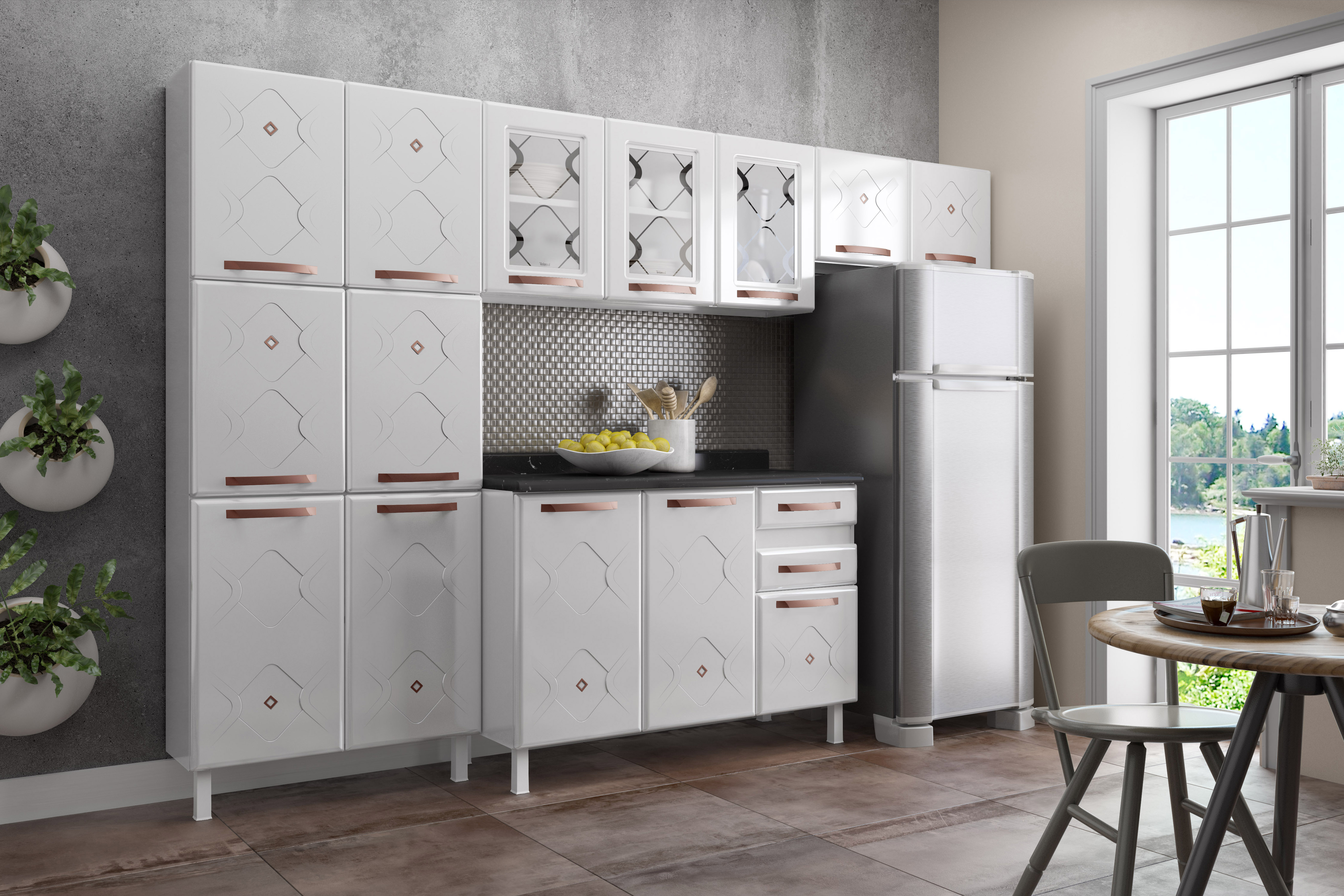 COZINHA COMPACTA 60 MIRAGE NEW BRANCA - 3 VID