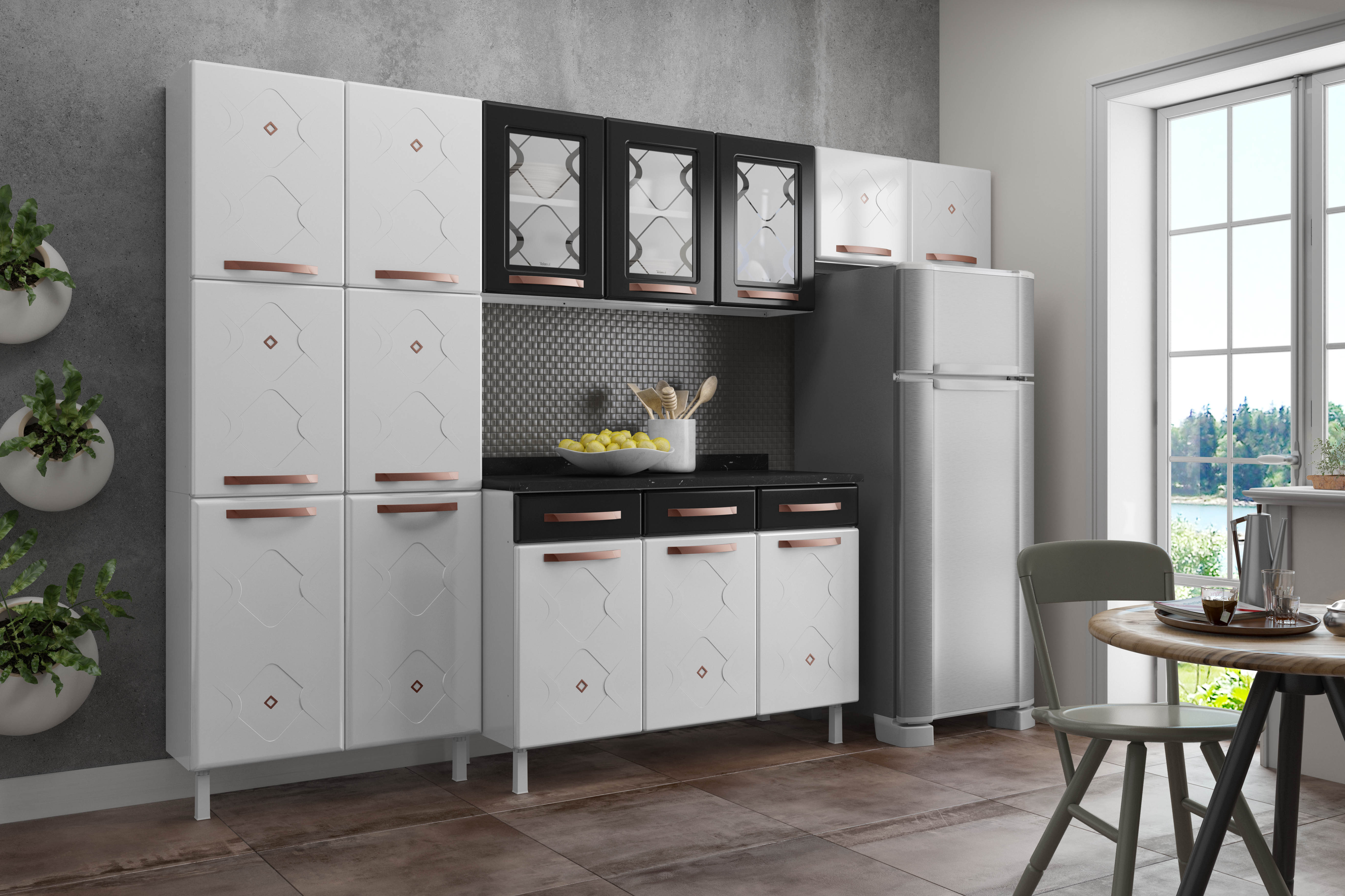 COZINHA COMPACTA 60 MIRAGE NEW PRETA - 3 VID