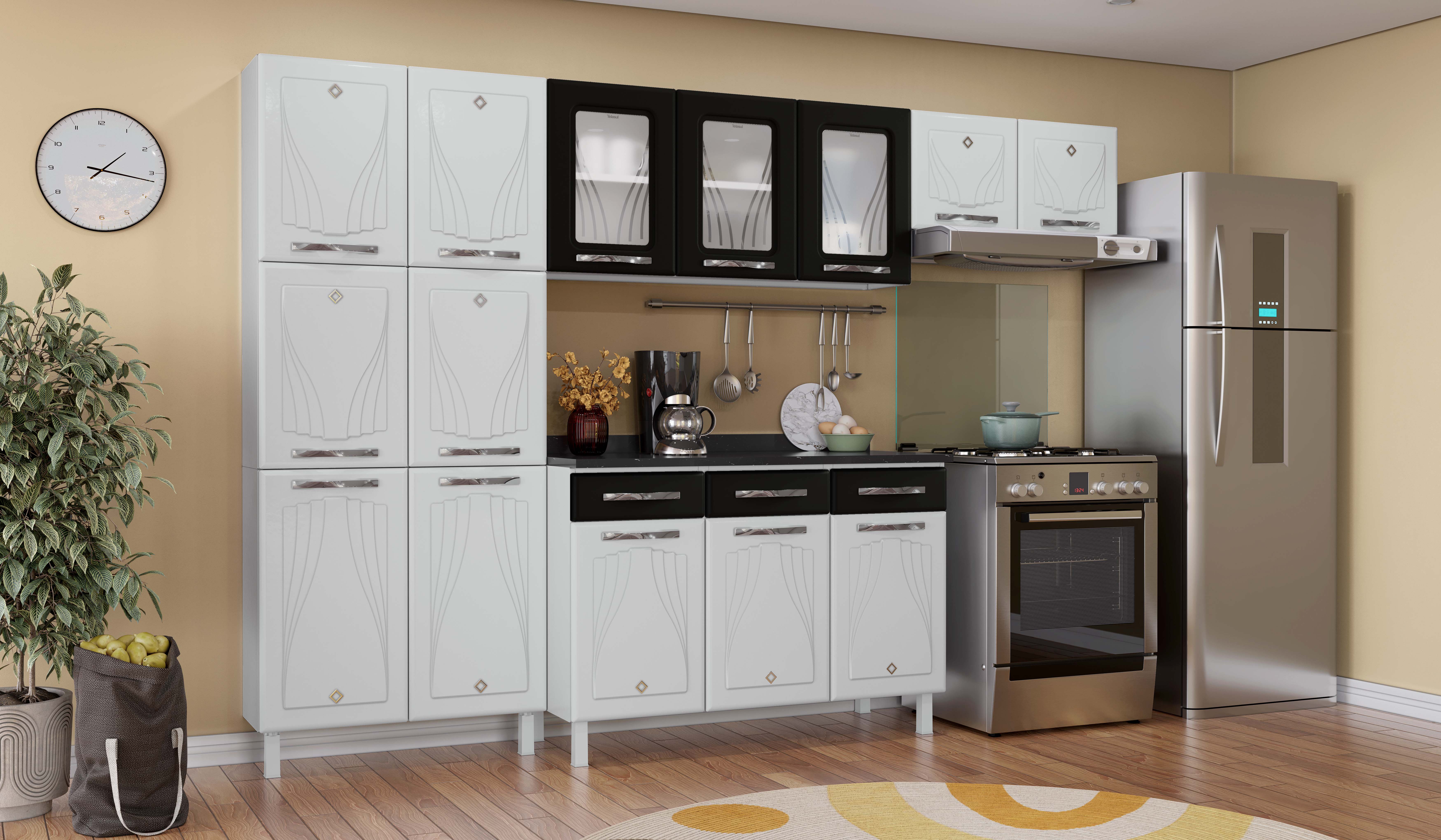 COZINHA COMPLETA 70 STAR NEW PRETA - 3 VID 3GV