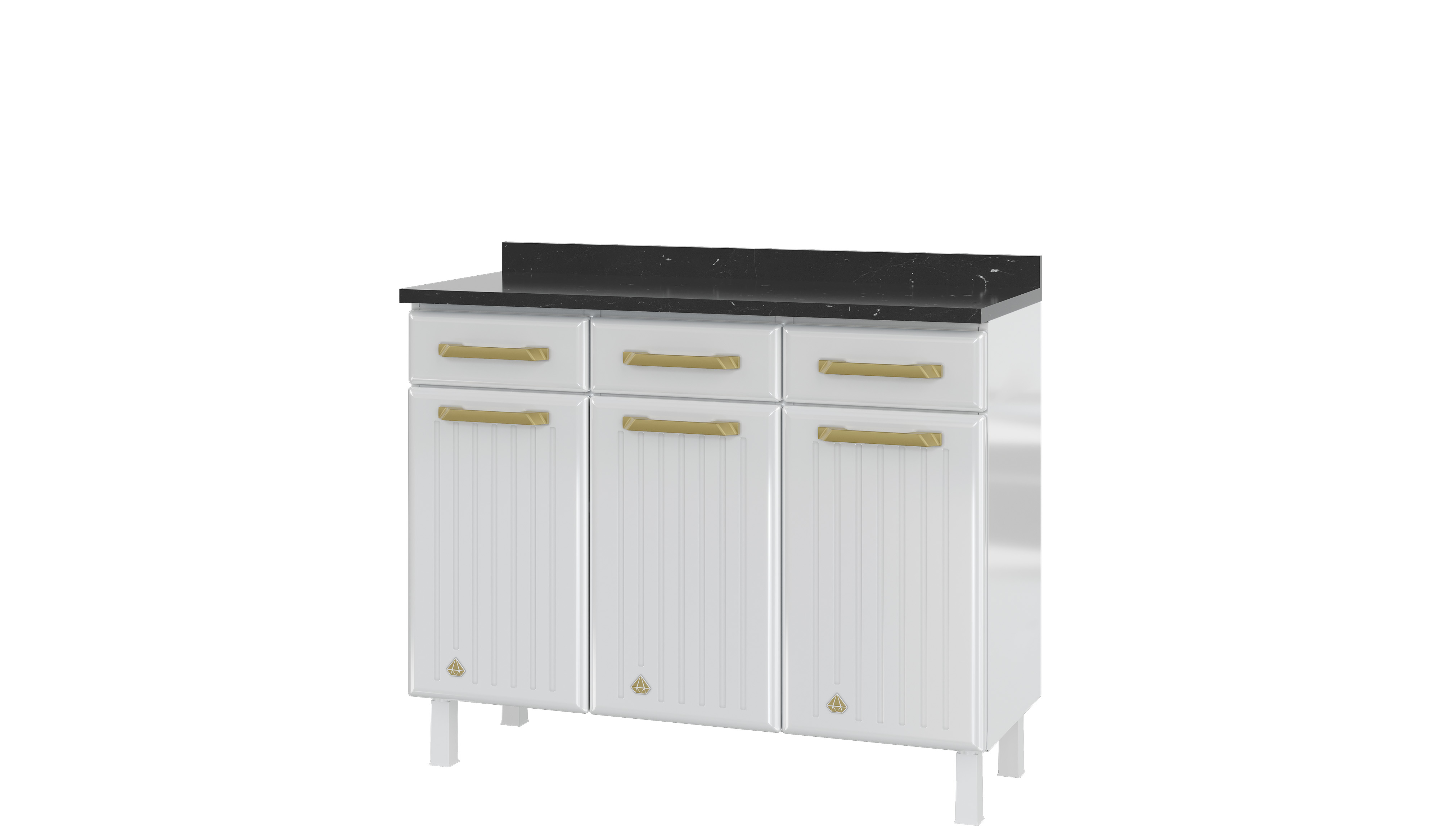 BALCAO TRIPLO 3GV C/TAM DIAMANTE NEW BRANCO