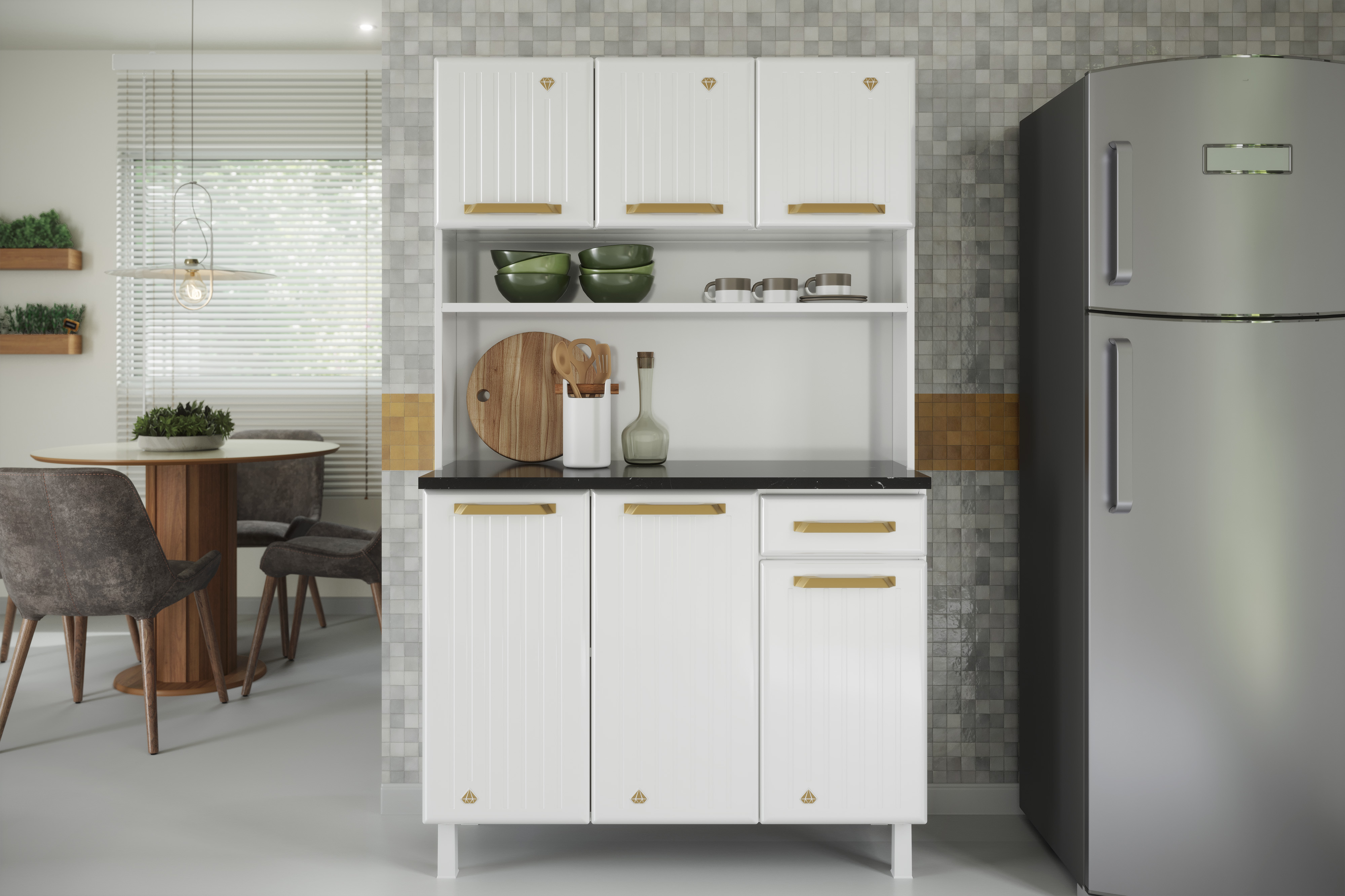 KIT TRIPLO C/TAM 1GV 3P BAIXA DIAMANTE NEW SMART BRANCO