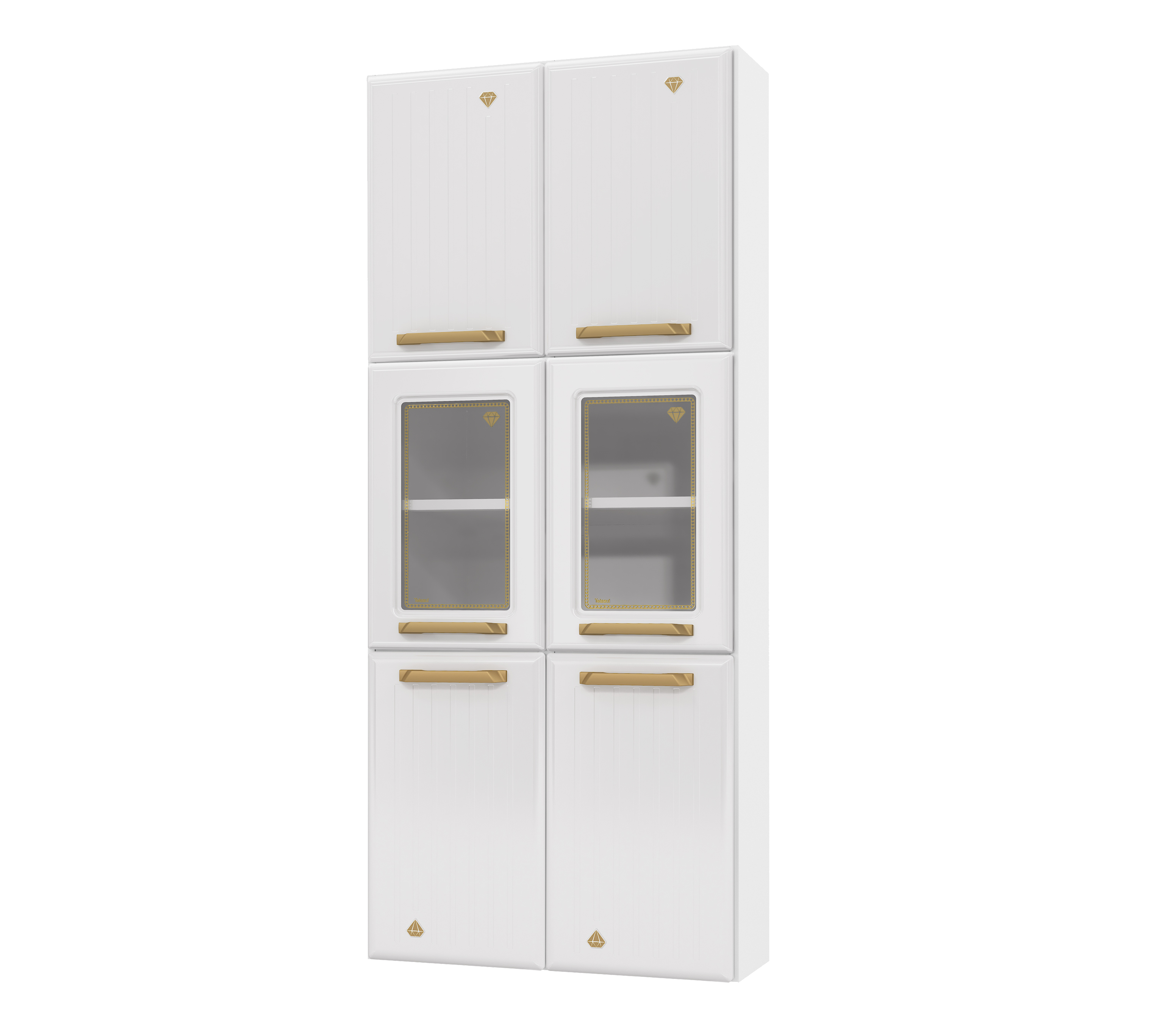 PANELEIRO DUPLO ALTO 2P C/V S/PE DIAMANTE NEW BRANCO