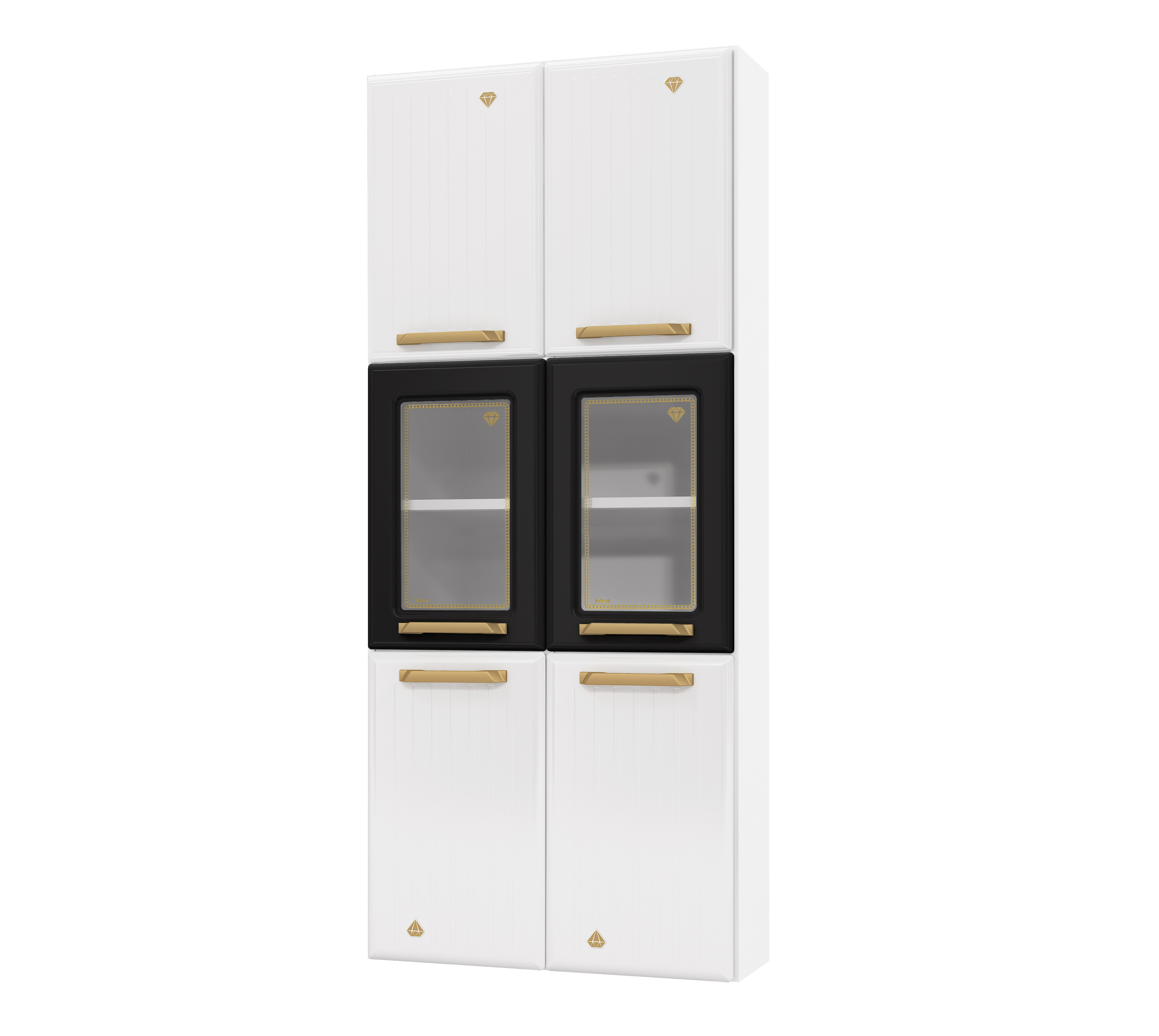 PANELEIRO DUPLO ALTO 2P C/V S/PE DIAMANTE NEW PRETO
