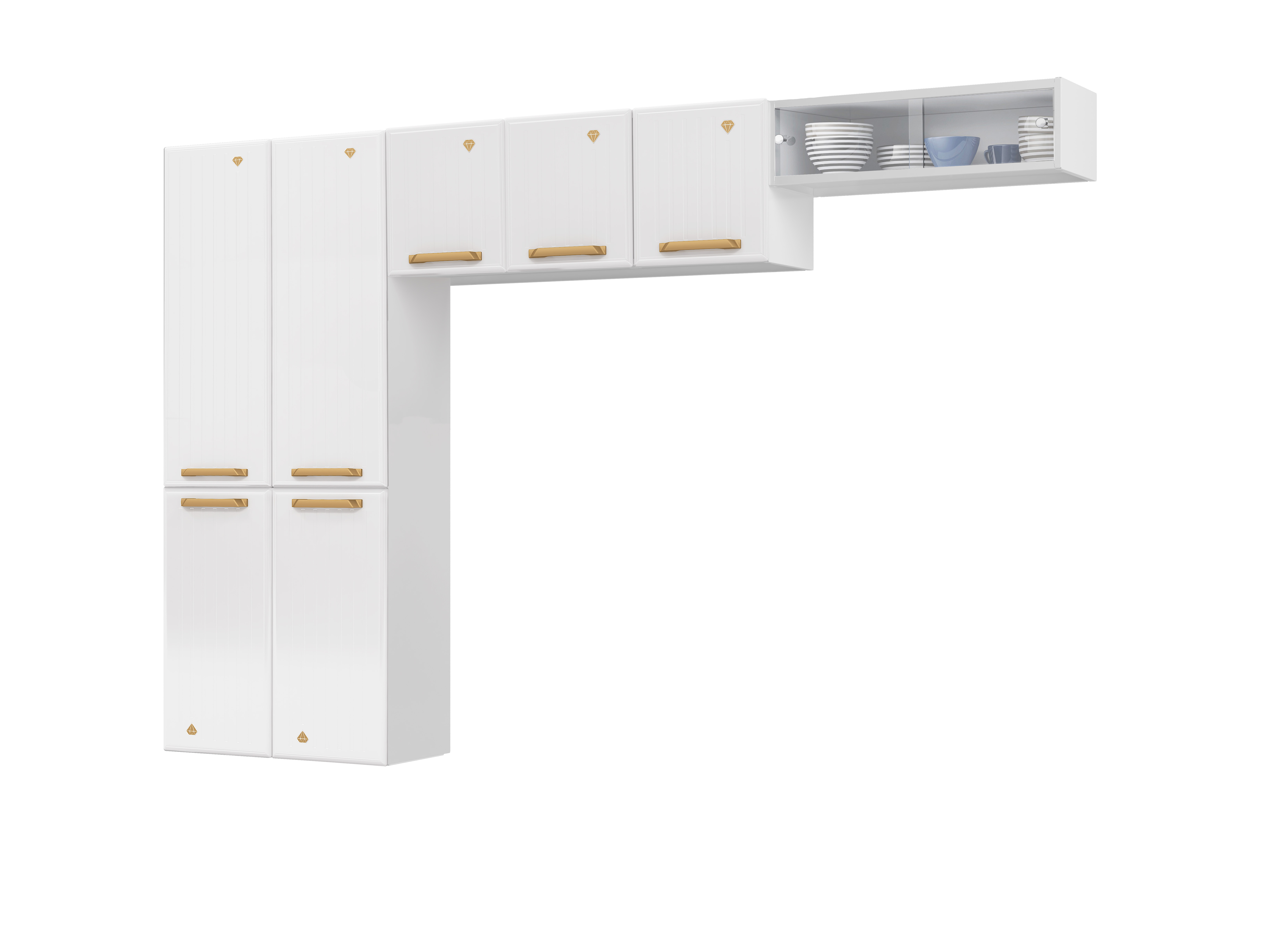 COZINHA COMPACTA 10 DIAMANTE NEW BRANCO - NICHO C/VID