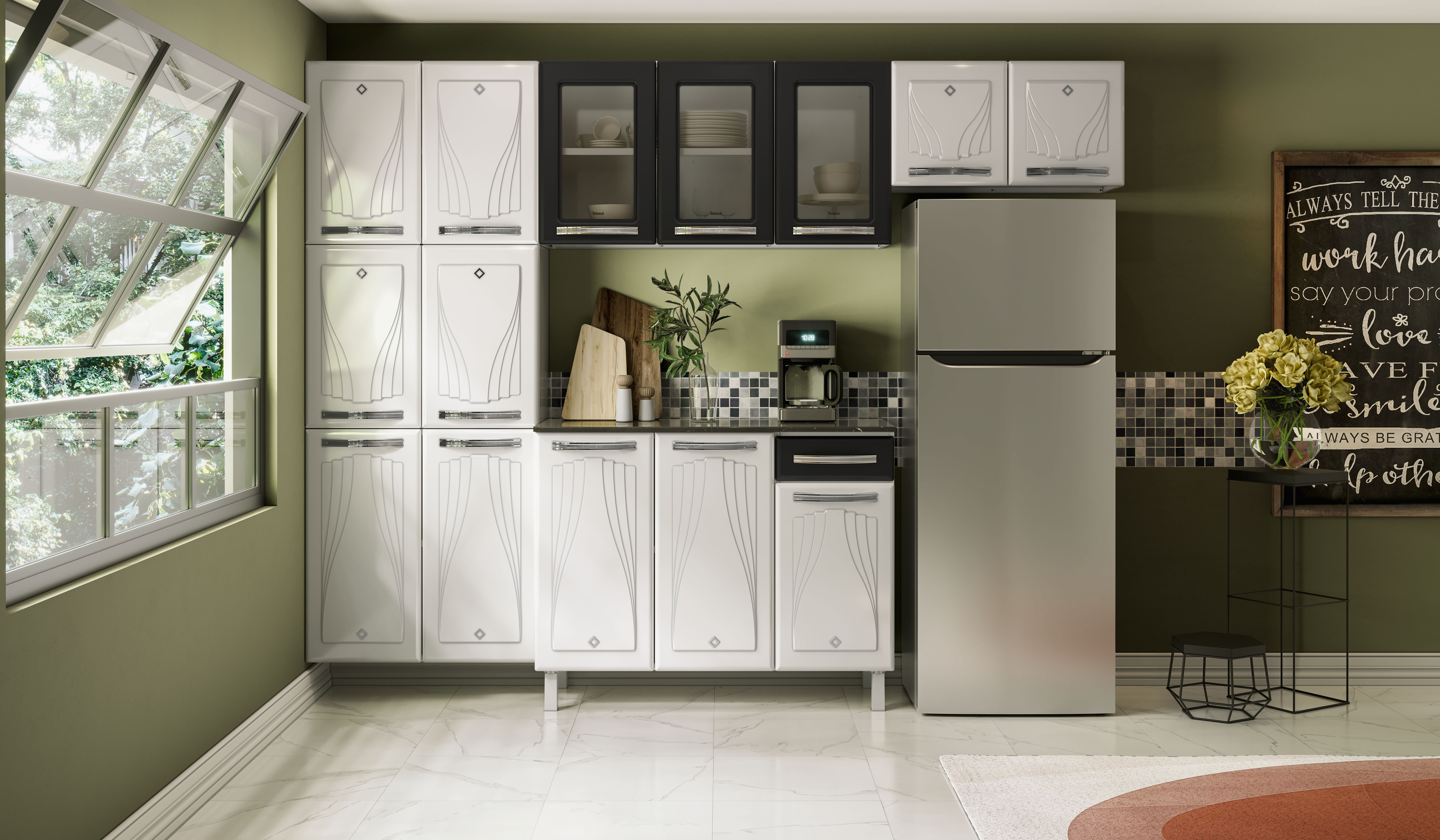 COZINHA CRISTAL COMPACTA 28 PRETO