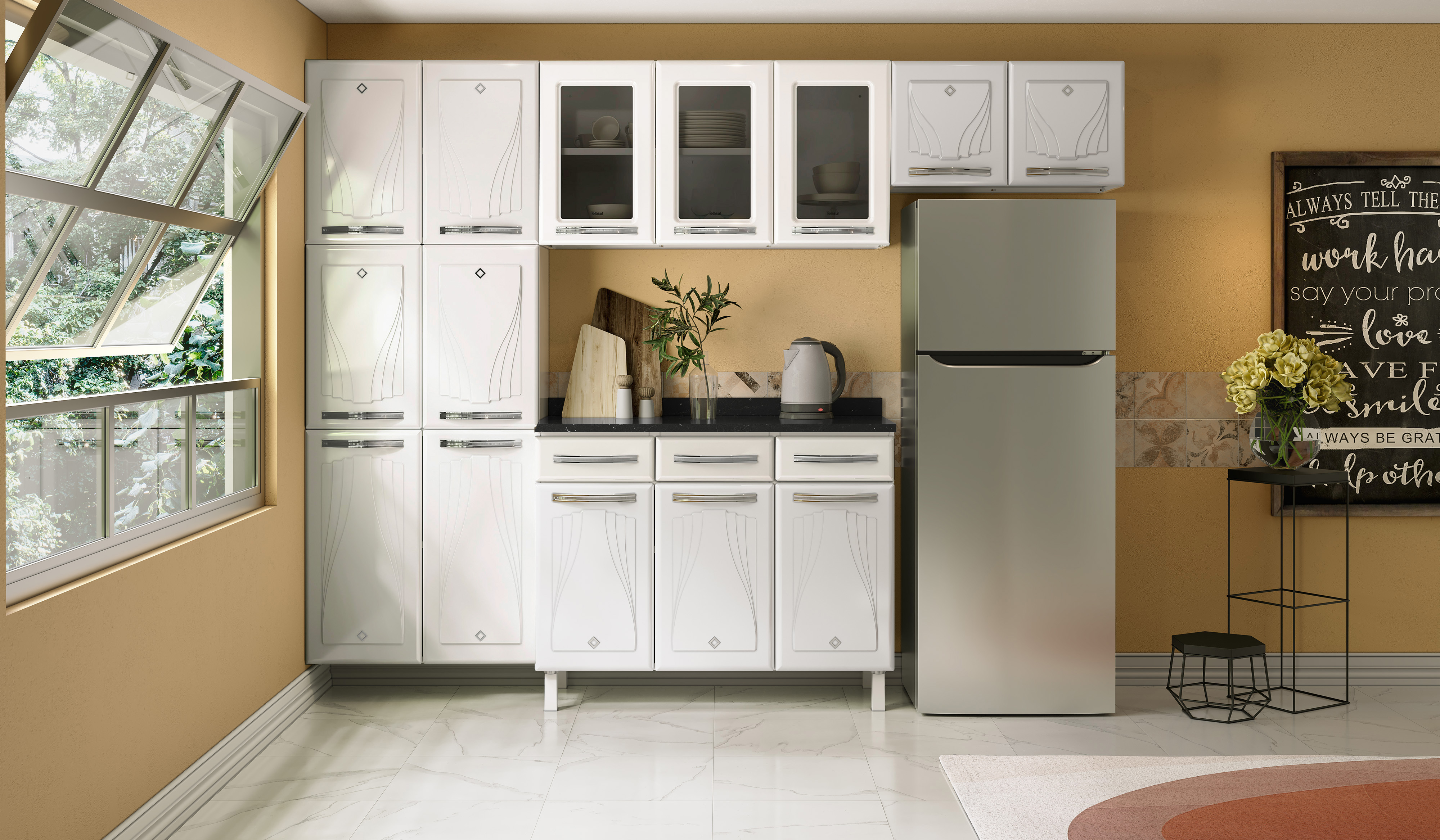 COZINHA CRISTAL COMPACTA 03 BRANCO - 3 VID