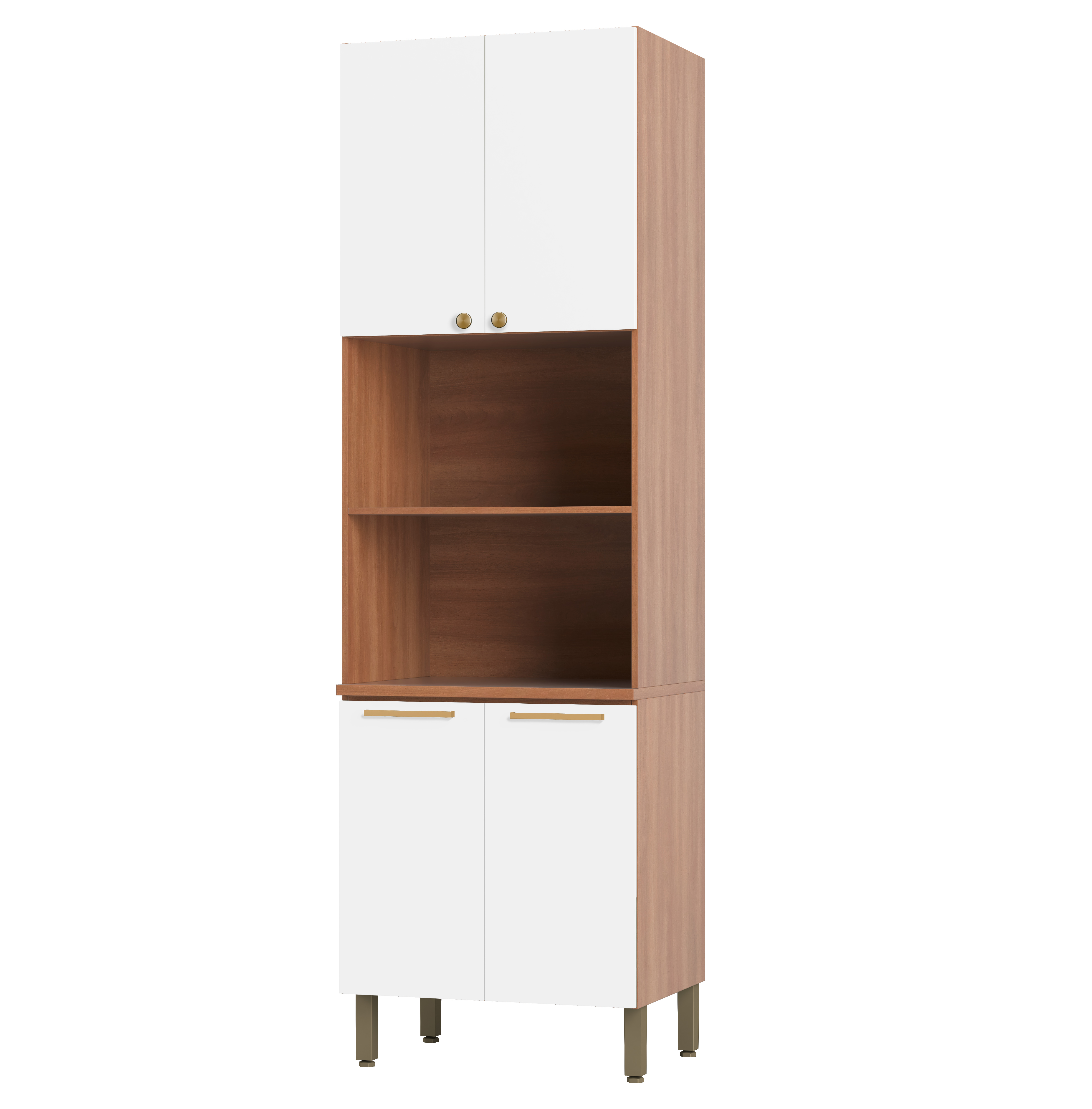 PANELEIRO SALVIA 700MM P/MICRO E FORNO 4PT FREIJO/BRANCO