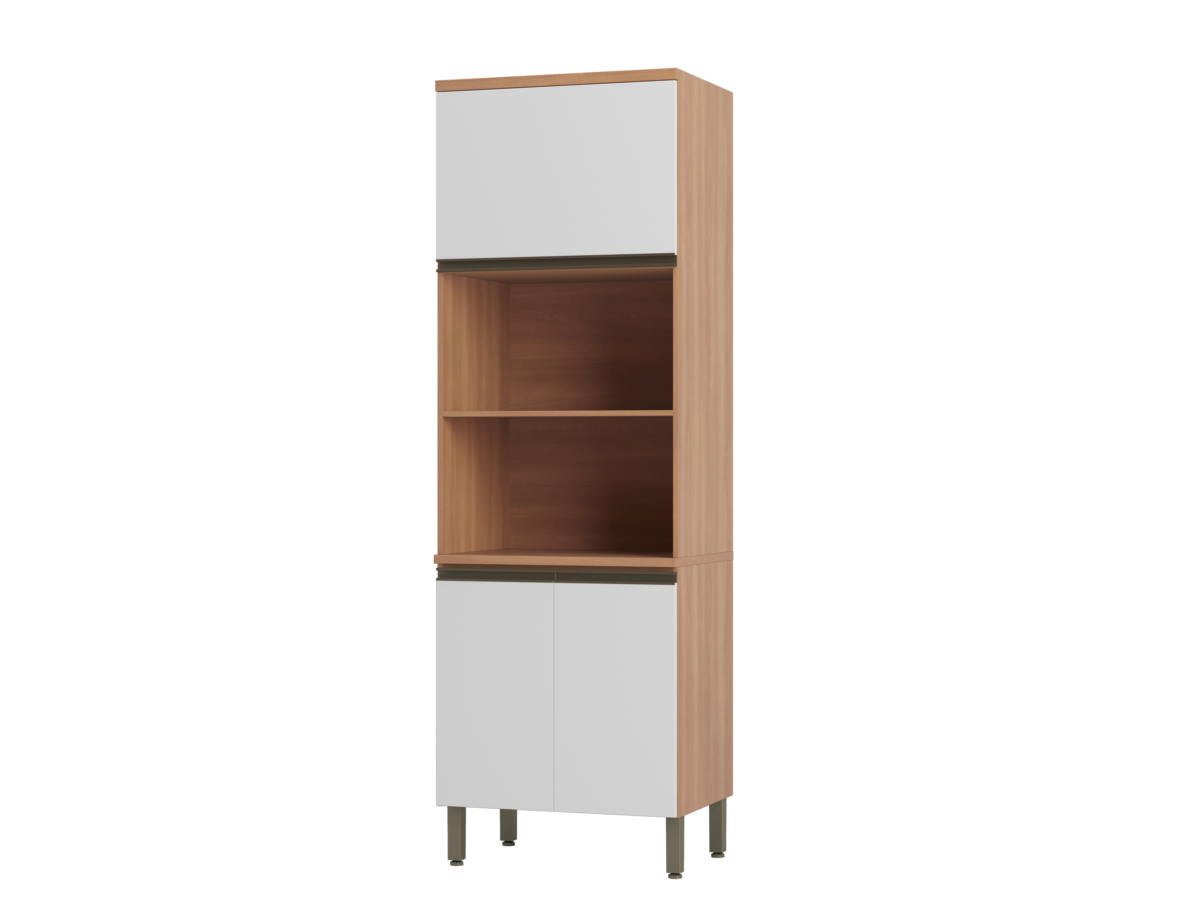 PANELEIRO MACADAMIA 700MM P/MICRO E FORNO 2PT 1PT BAS FREIJO/BRANCO