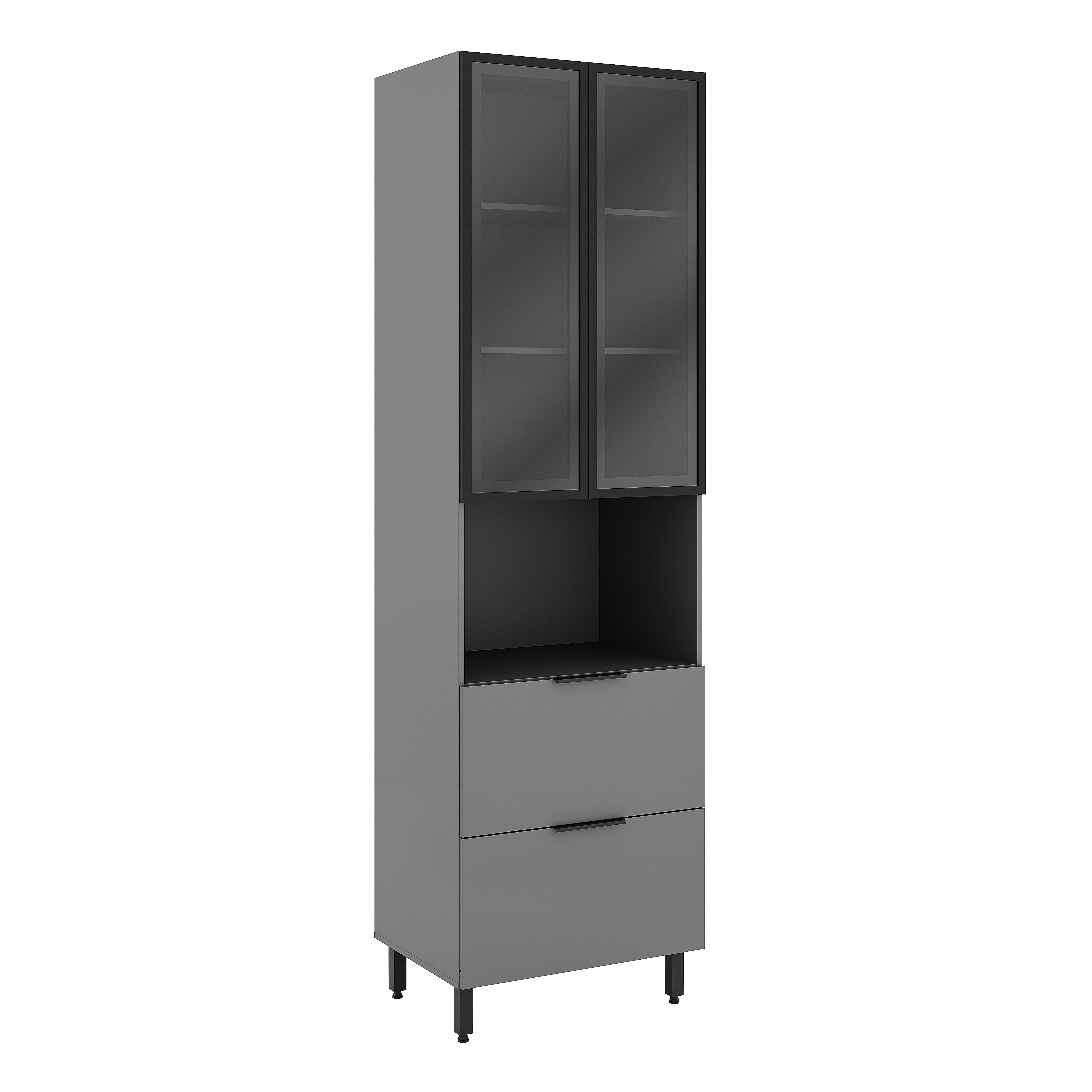 PANELEIRO LUMINA 700MM P/MICRO 2PT C/V 1PT BAS 1GV CINZA/CINZA